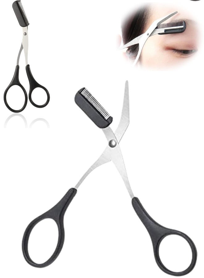 كيكي مقص تشذيب الحواجب واللحية بجودة صالونات التجميل - قص آمن ودقيق مع دليل مشط مدمج - Image 1
